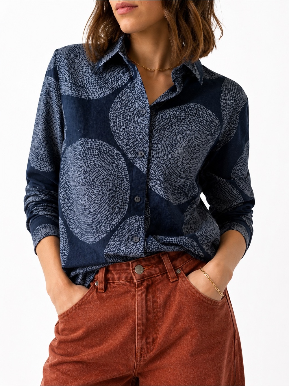 Marimekko Mika Piirainen Vintage Corduroy Shirt Size 36 US 8 Cotton Finland